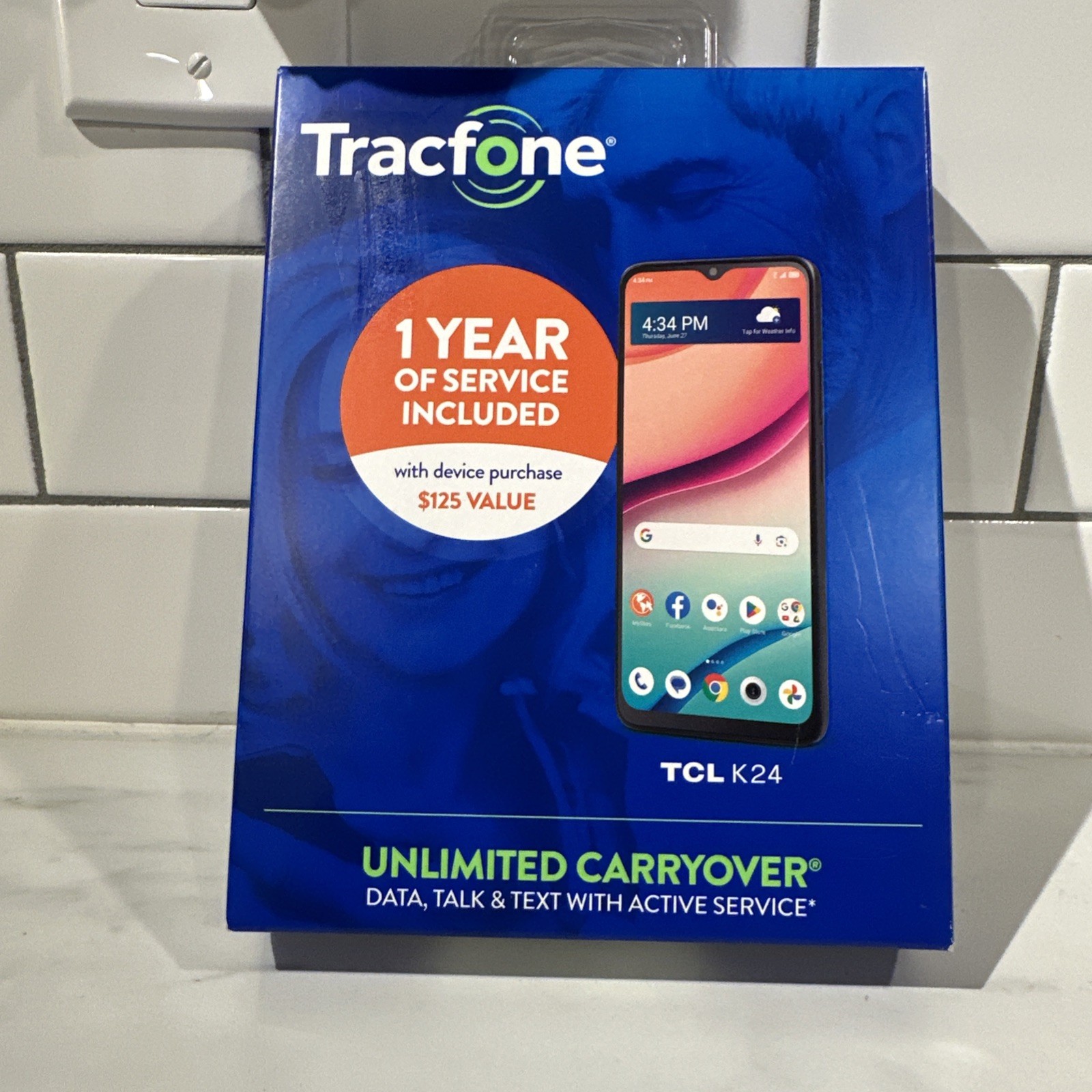 New Tracfone TCL K24 6.56” Display 8mp Camera 1 Year No Contract