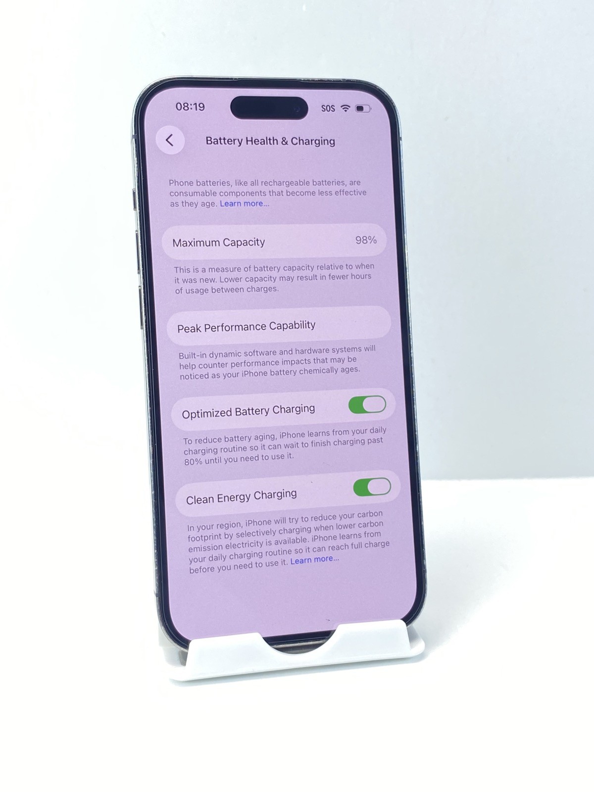 Apple iPhone 14 Pro A2650 512GB Deep Purple Factory Unlocked 98% battery health