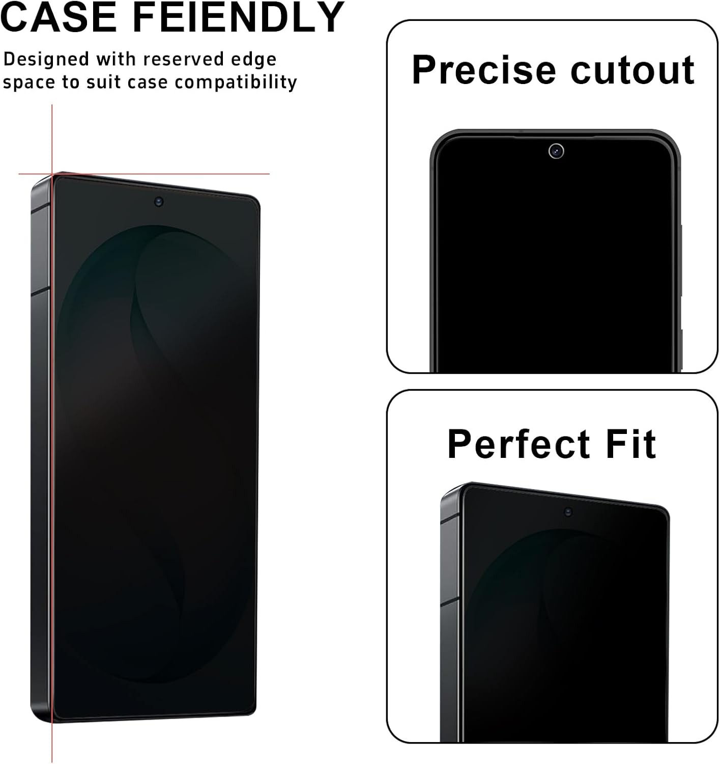 3PCS Privacy Screen Protector & Anti-Scratch for Samsung Galaxy S24 Ultra 6.8 In