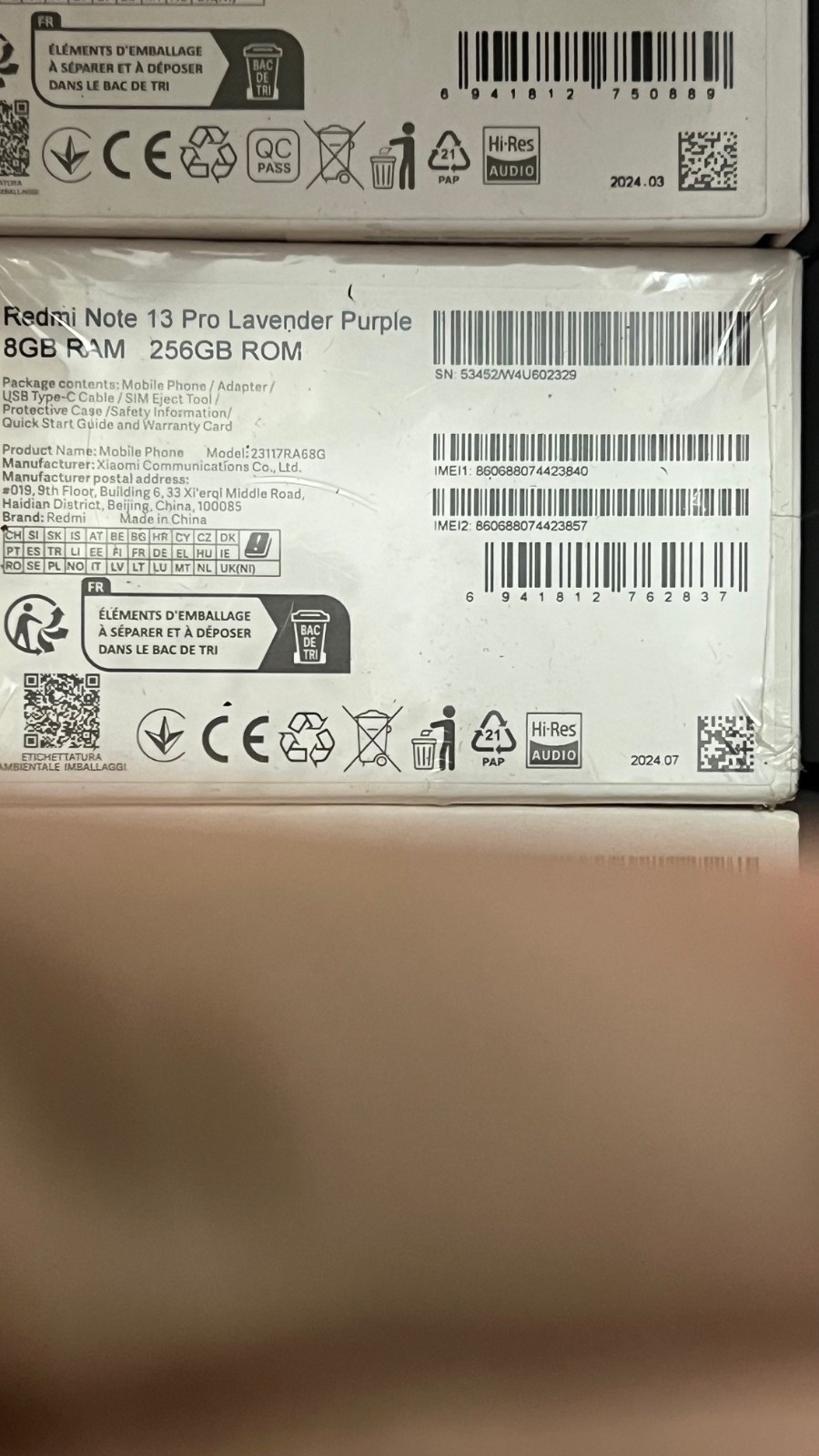 Xiaomi Redmi Note 13 PRO 4G LTE Lavander Purple – 8GB RAM – 256GB ROM – Unlocked