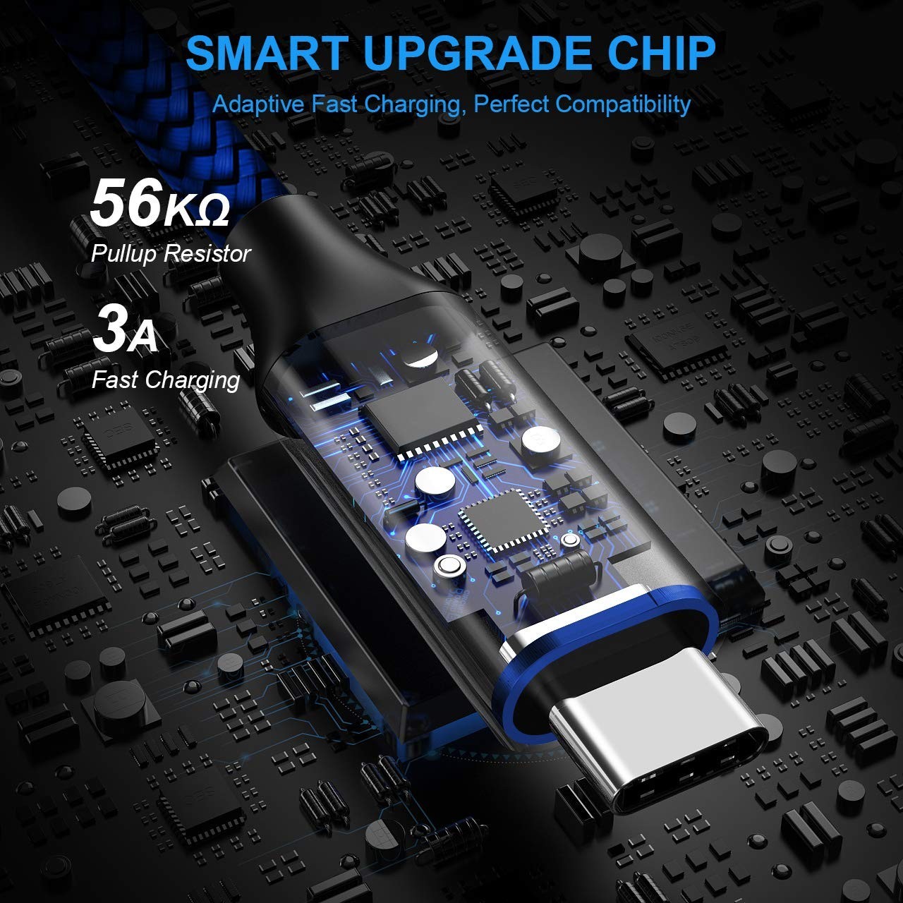 USB A to USB C Cable 5-Pack (3/3/6/6/10 ft) Fast Charging Type C Charger Cord