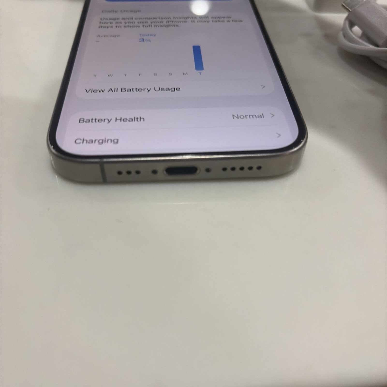 Apple iPhone 15 Pro – 512 GB -Natural Titanium Silver (Unlocked) EUC 90% Health