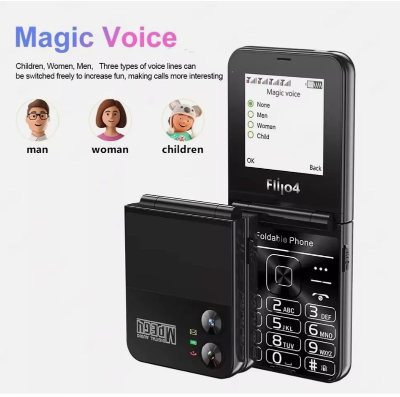 SERVO F7 Mini Unlocked 4 SIM Card Slots Foldable Mobile Cell Phones NEW Dialer
