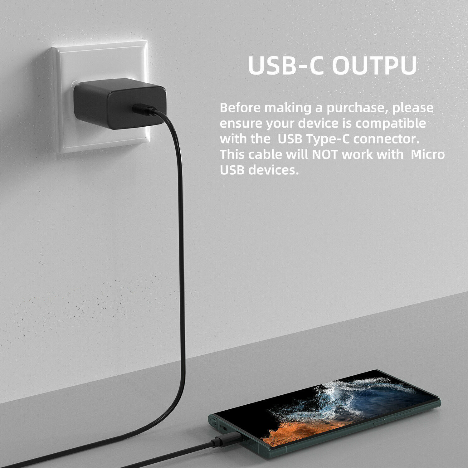 🔥 45W USB C Super Fast Wall Charger & 6FT Cable For Samsung Galaxy S24 S23 S22