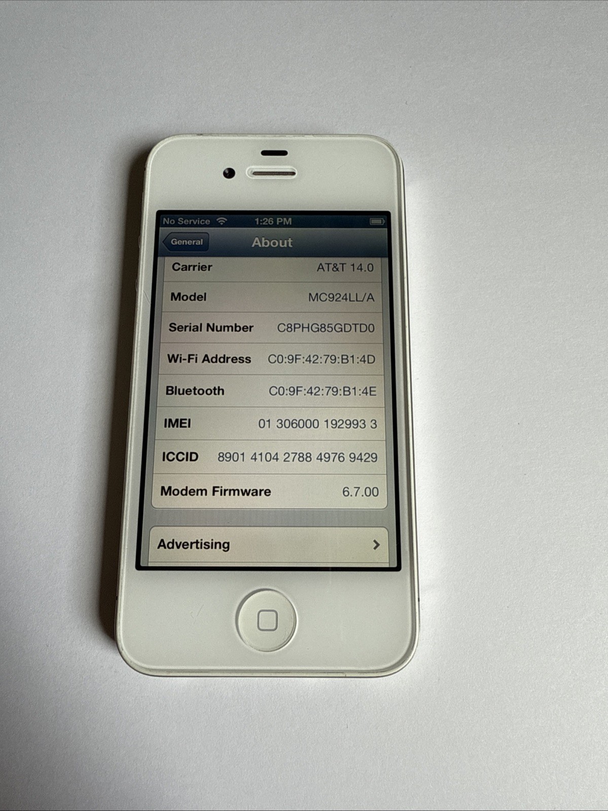 iPhone 4s – 16GB – White (AT&T Only) 40+ Games & Apps – iOS 6.1.3 – 93% BH
