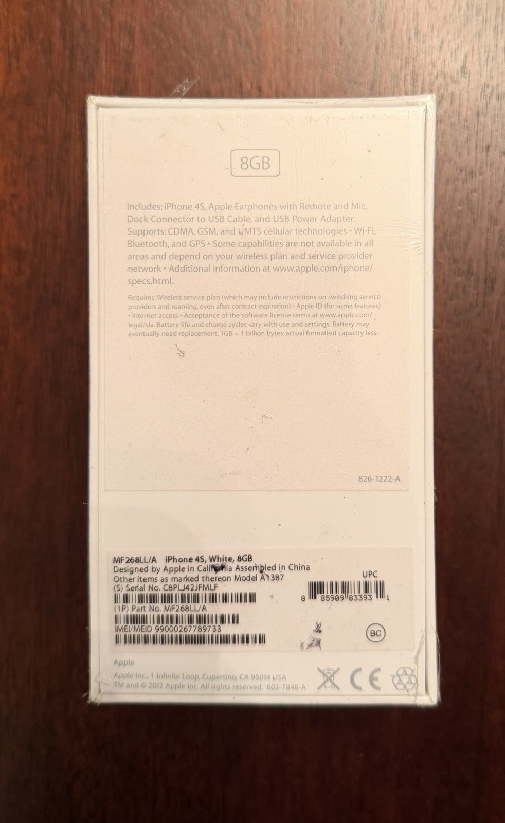 Factory Sealed Apple iPhone 4S White 8GB MF268LL/A Never Activated A1387