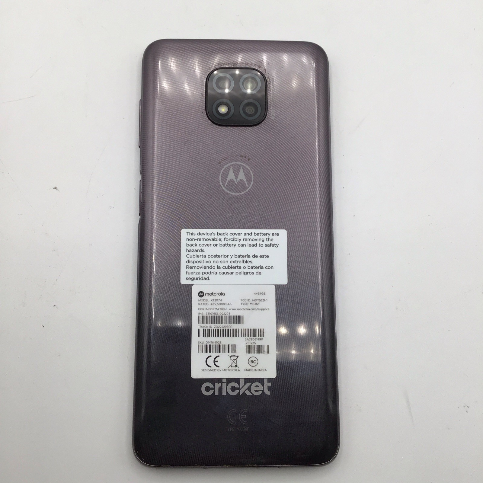 Motorola Moto G Power 2021 Gray Cellular Cricket 64GB 48 MP Camera Works