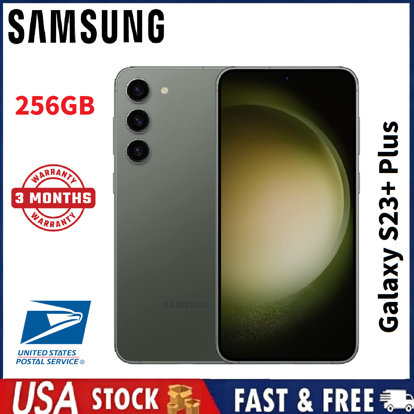 New Sealed Samsung Galaxy S23+ 23 Plus 256GB 5G SM-S916U Factory Unlocked Green