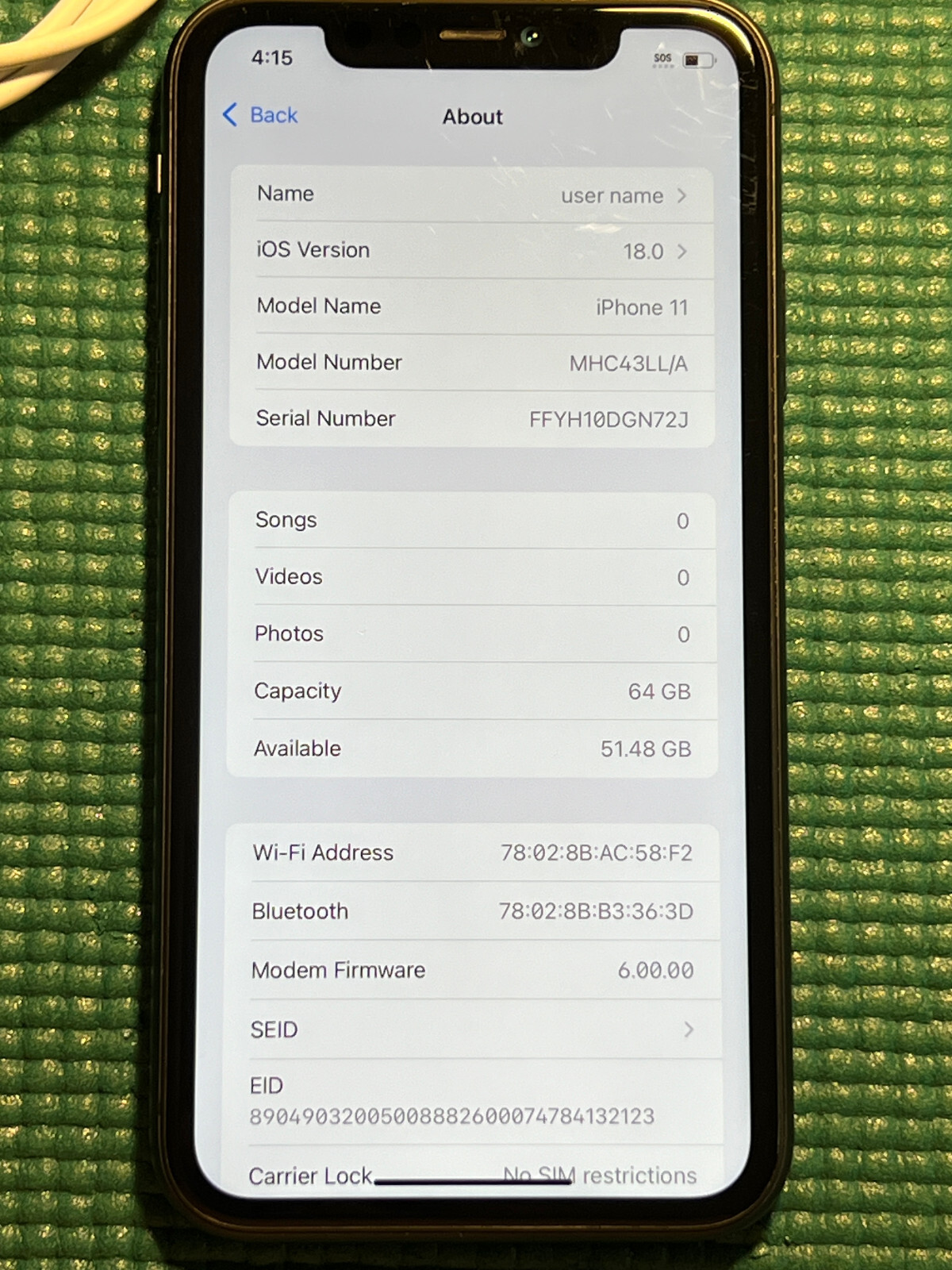 Apple iPhone 11 – 64GB – Black (Unlocked) A2111 (CDMA + GSM)