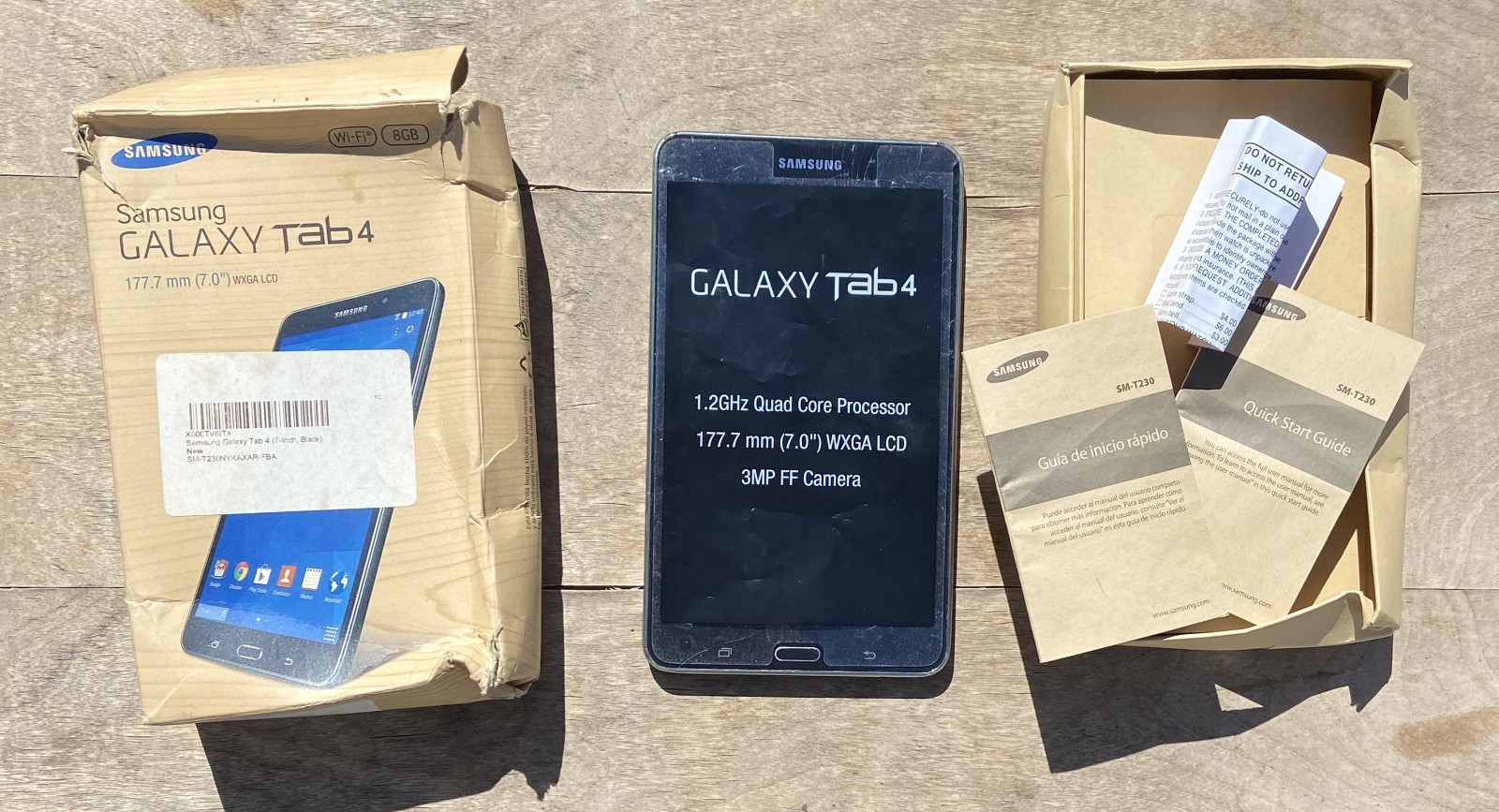 Untested SAMSUNG GALAXY Tab 4 Wi-Fi 8GB Cellphone 7″ Black Cell Phone