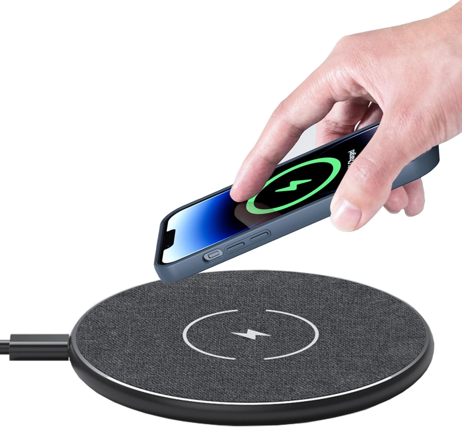 30W Fast Wireless Charging Pad for iPhone 15/14/13/12/11, Galaxy S24/S23/S22/S21