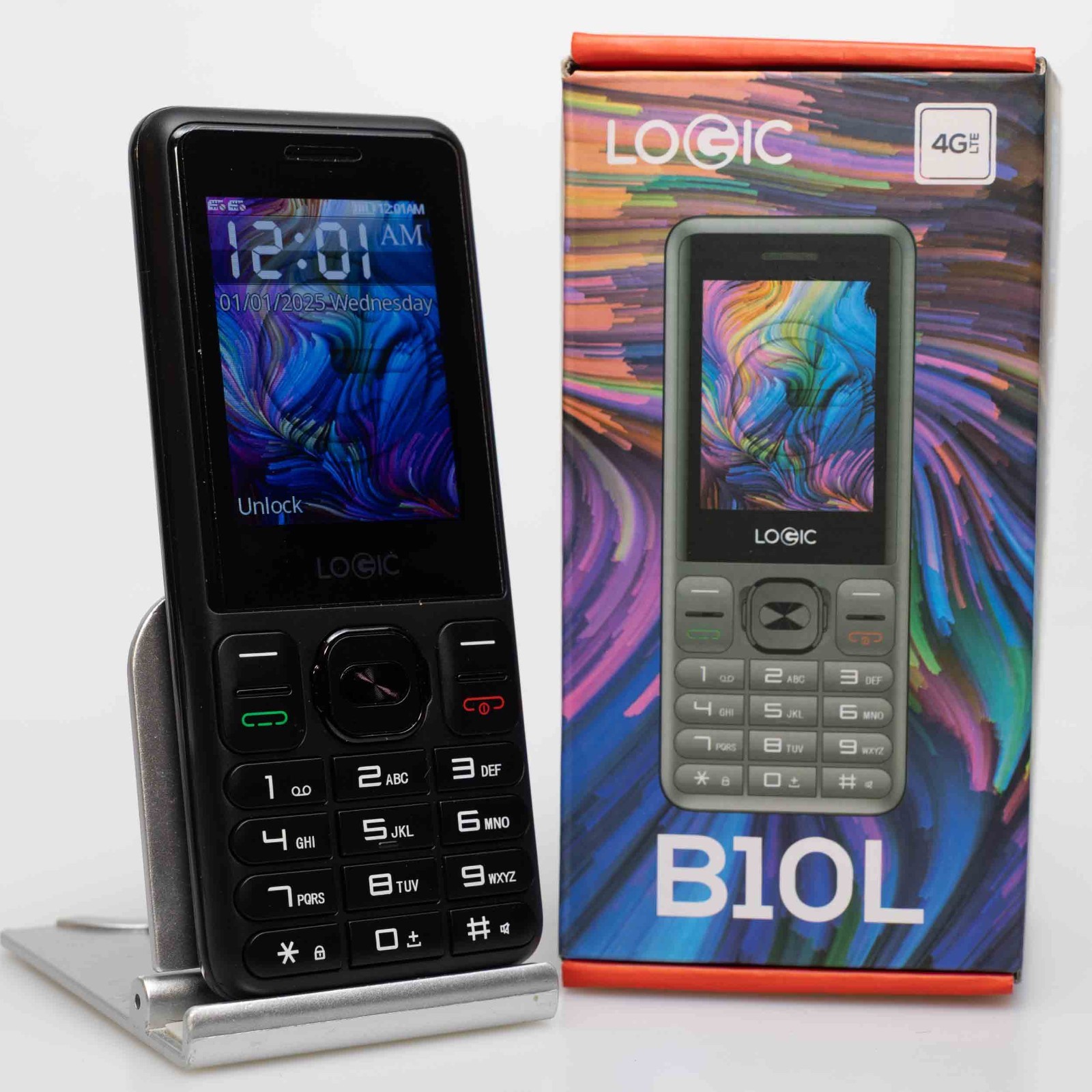 Logic B10L 4G VoLTE Dual SIM Senior GSM Unlocked Keypad Dumb Phone – Black