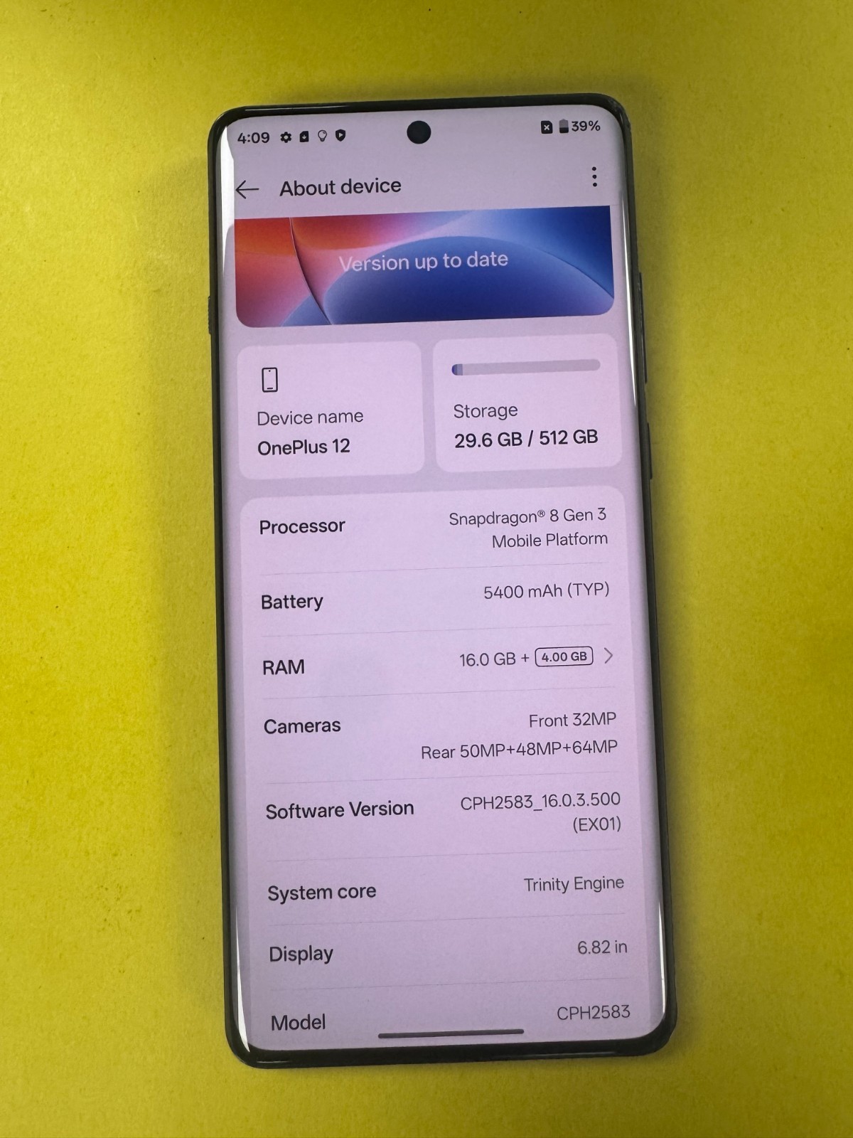 OnePlus 12 – CPH2583 – 512GB 16GB – Black (Unlocked) – Excellent Condition