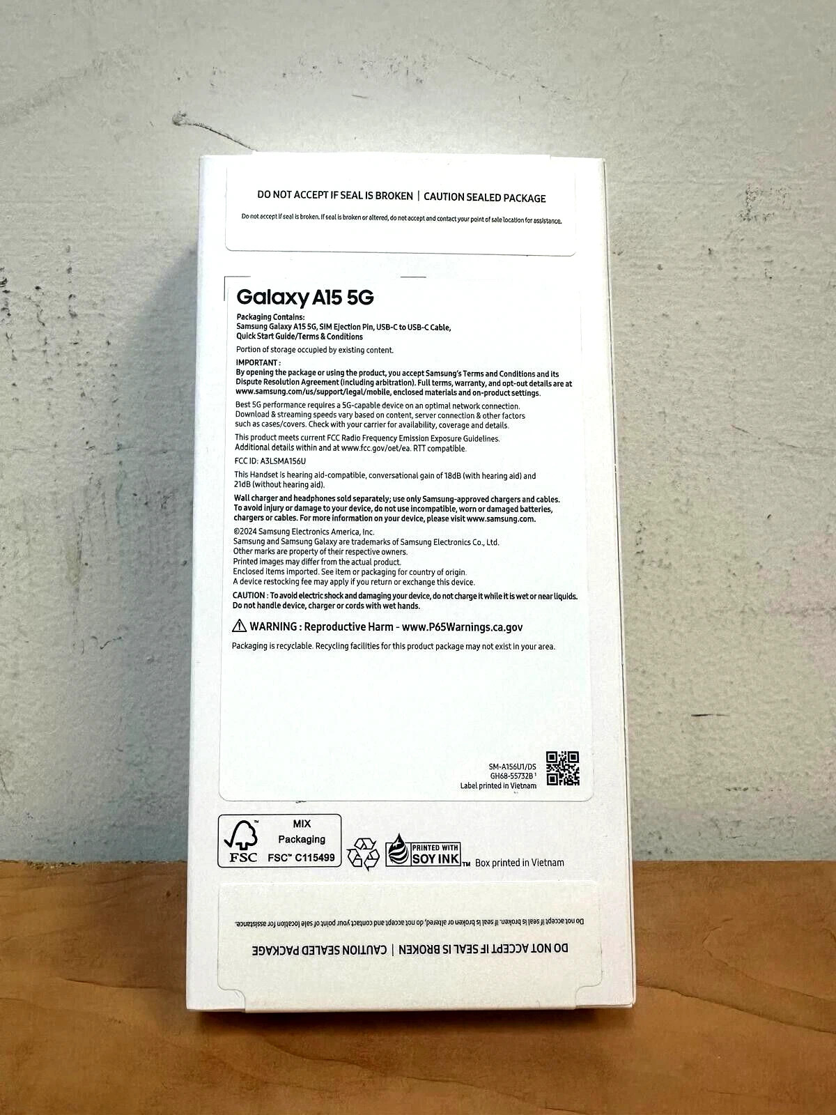Samsung A15 5G 128GB Black Factory Unlocked SM-A156U Brand New Sealed Phone