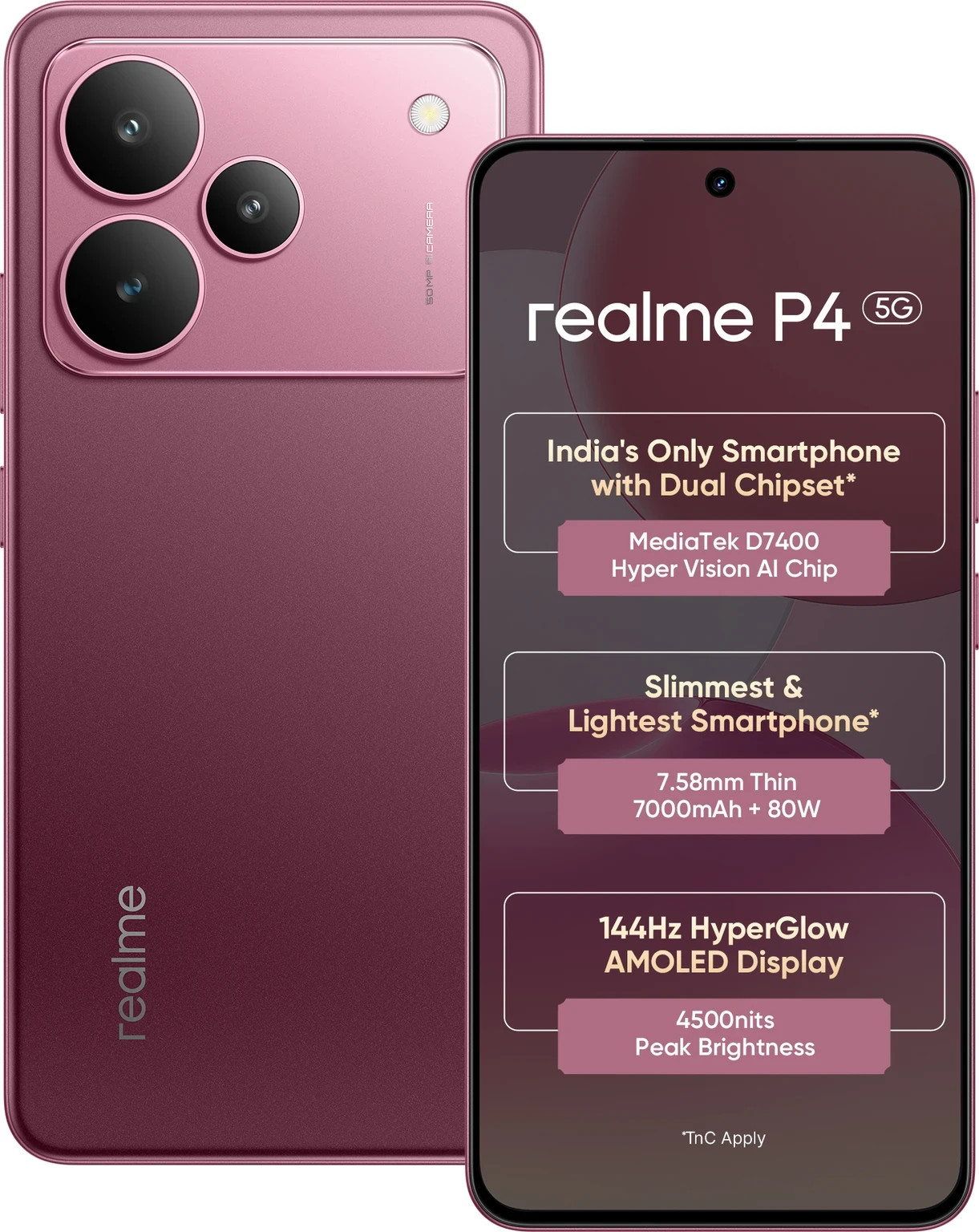 realme P4 5G (Red, 128 GB 8GB RAM) Mediatek Dimensity 7400 Global version