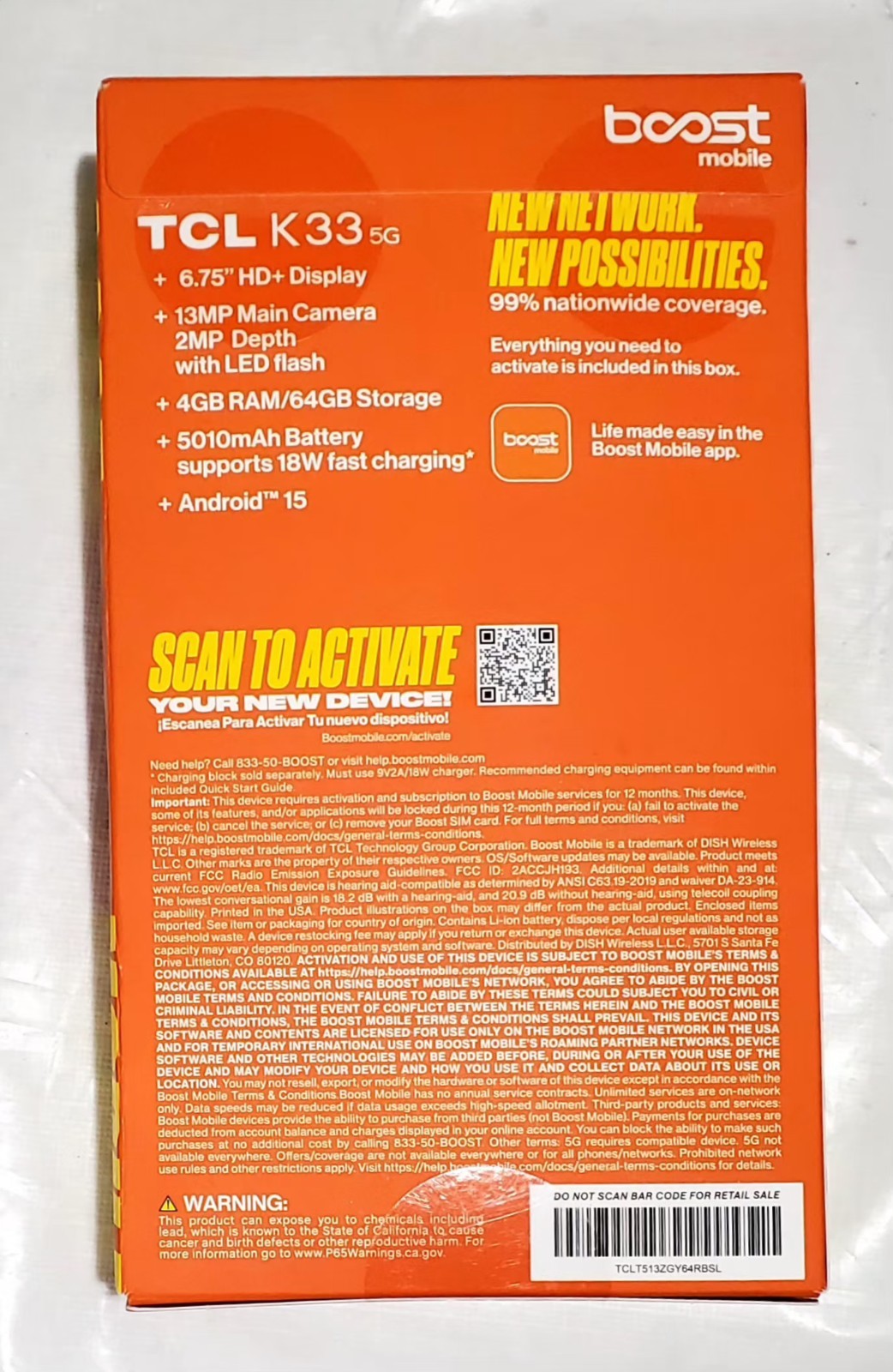@ Boost Mobile TCL K33 5G, 64GB, Black Prepaid Smart Phone, Locked To Boost 🆕