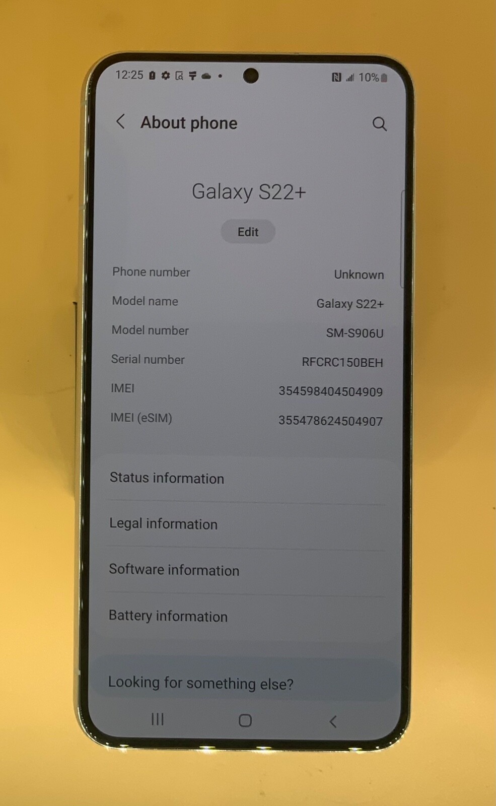 Samsung Galaxy S22+ SM-S906U 8GB 256GB Phantom White AT&T Cricket Smart Phone