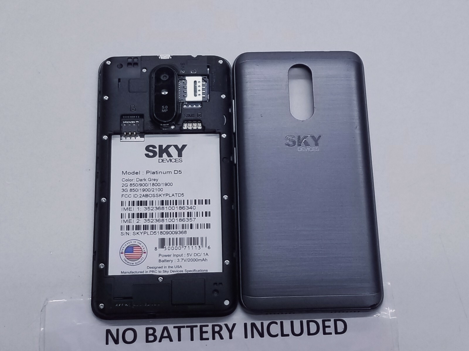 SKY Devices Platinum D5 – 8GB – Gray (GSM Unlocked) Dual SIM Smartphone 59221