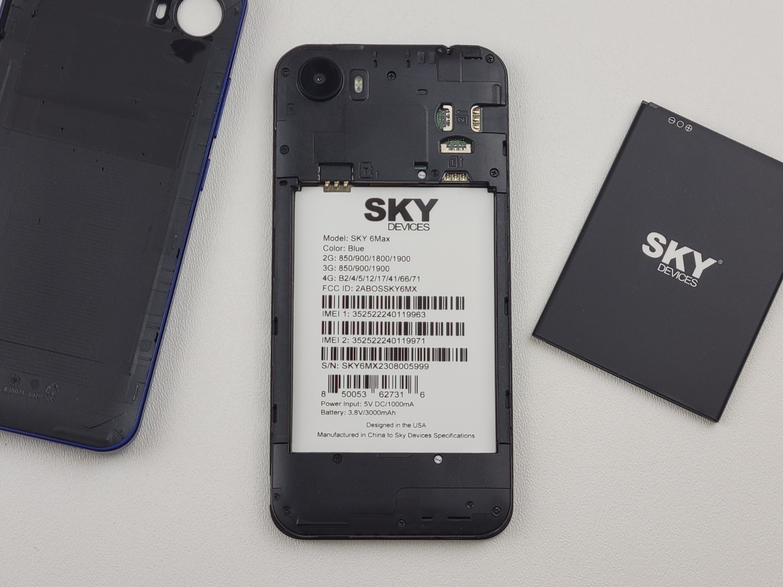 SKY Devices Elite 6Max – 32GB – Blue (GSM Unlocked) Dual SIM Smartphone – H7603