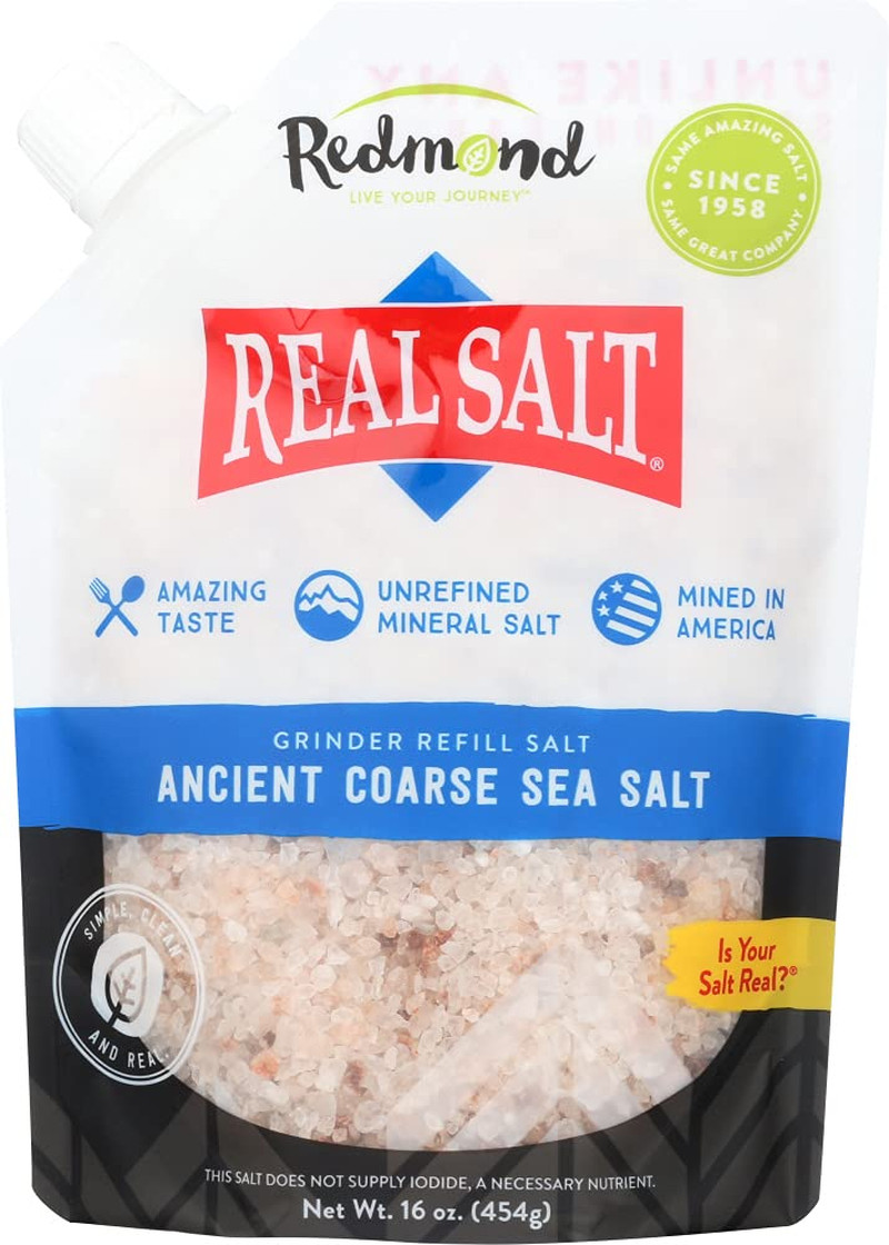 Real Sea Salt – Natural Unrefined Gluten Free Coarse, 16 Ounce Pouch (1 Pack)