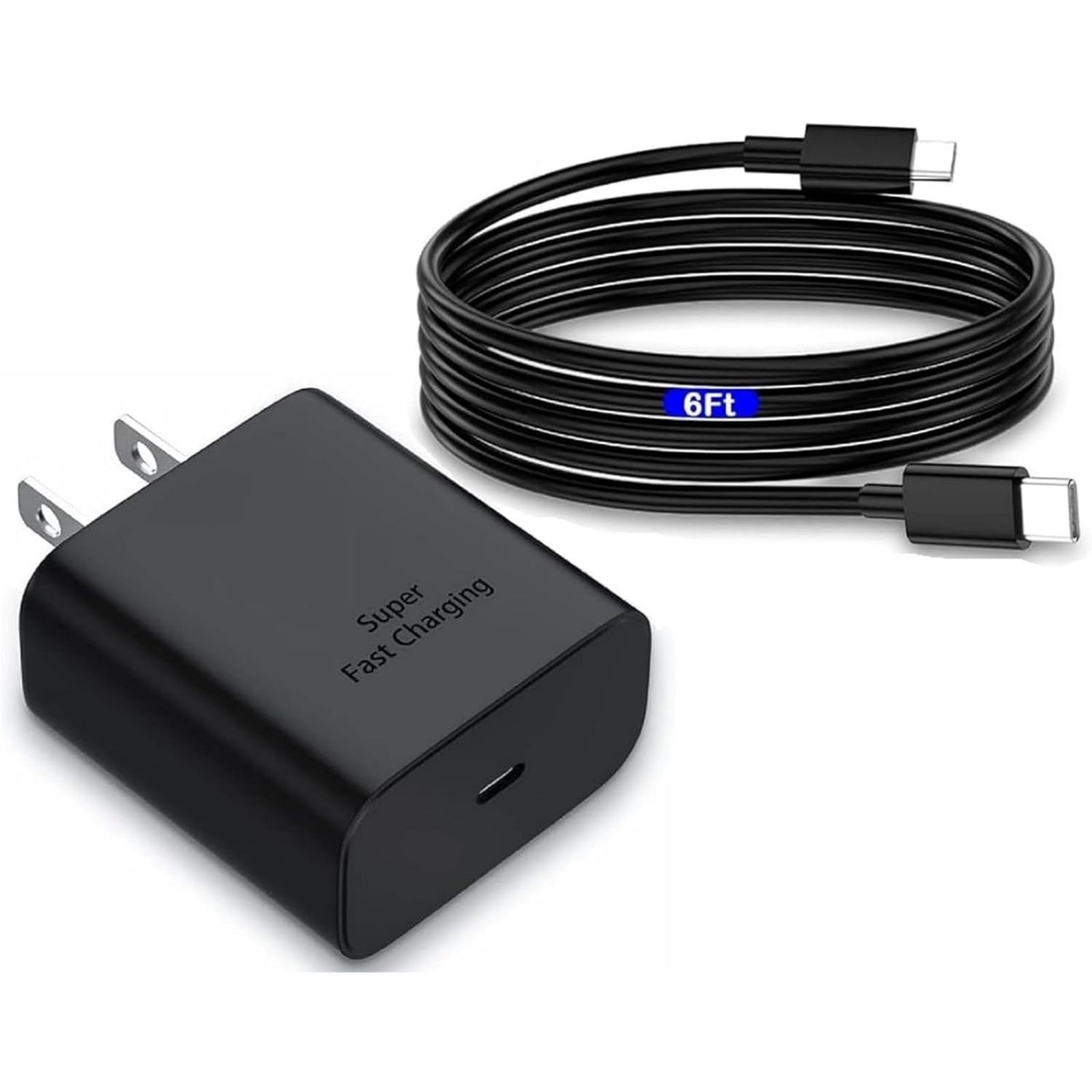 45W Type-C Fast Wall Charger for Samsung Galaxy S25 Ultra with 6Ft USB C Cable