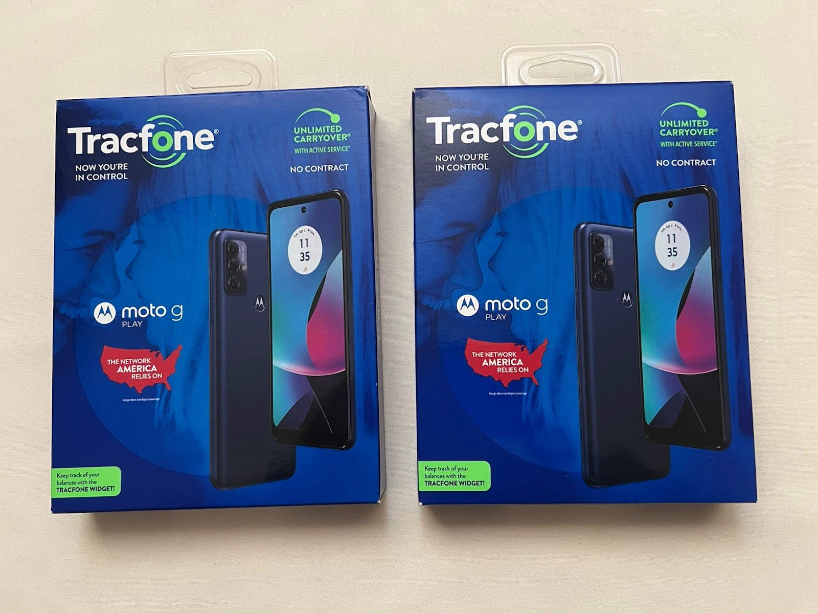 Motorola Moto G Play TracFone Smartphones Blue 32GB 16MP Android Lot of 2