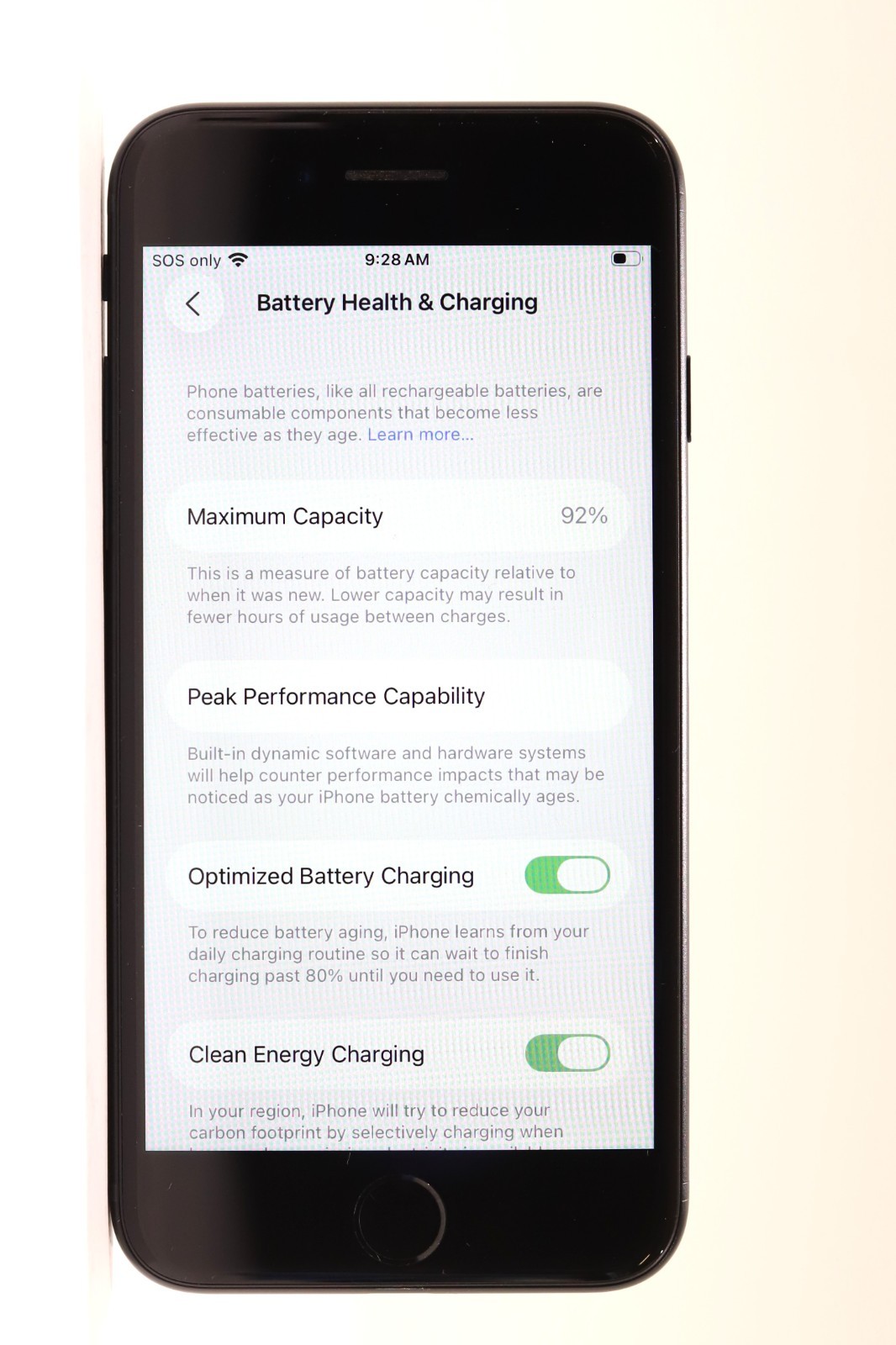 Apple iPhone SE 3rd Gen 64GB A2595 Midnight Black Color Unlocked P/N: MMX53LL/A