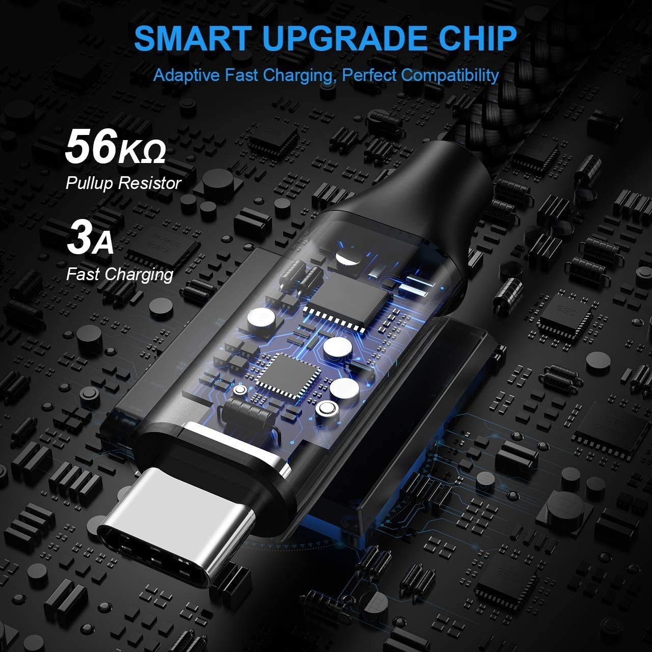 USB A to USB C Cable 5-Pack (3/3/6/6/10 ft) Fast Charging Type C Charger Cord