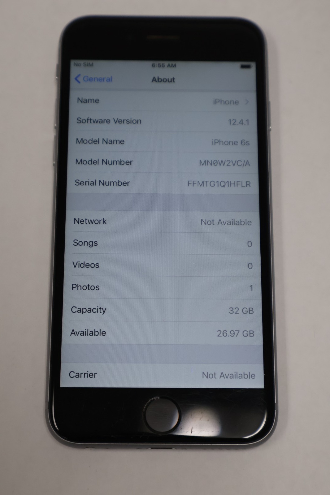 Unlocked iPhone 6s 32GB – Gray – MN0W2 – Working, Used, No Accessories A1688