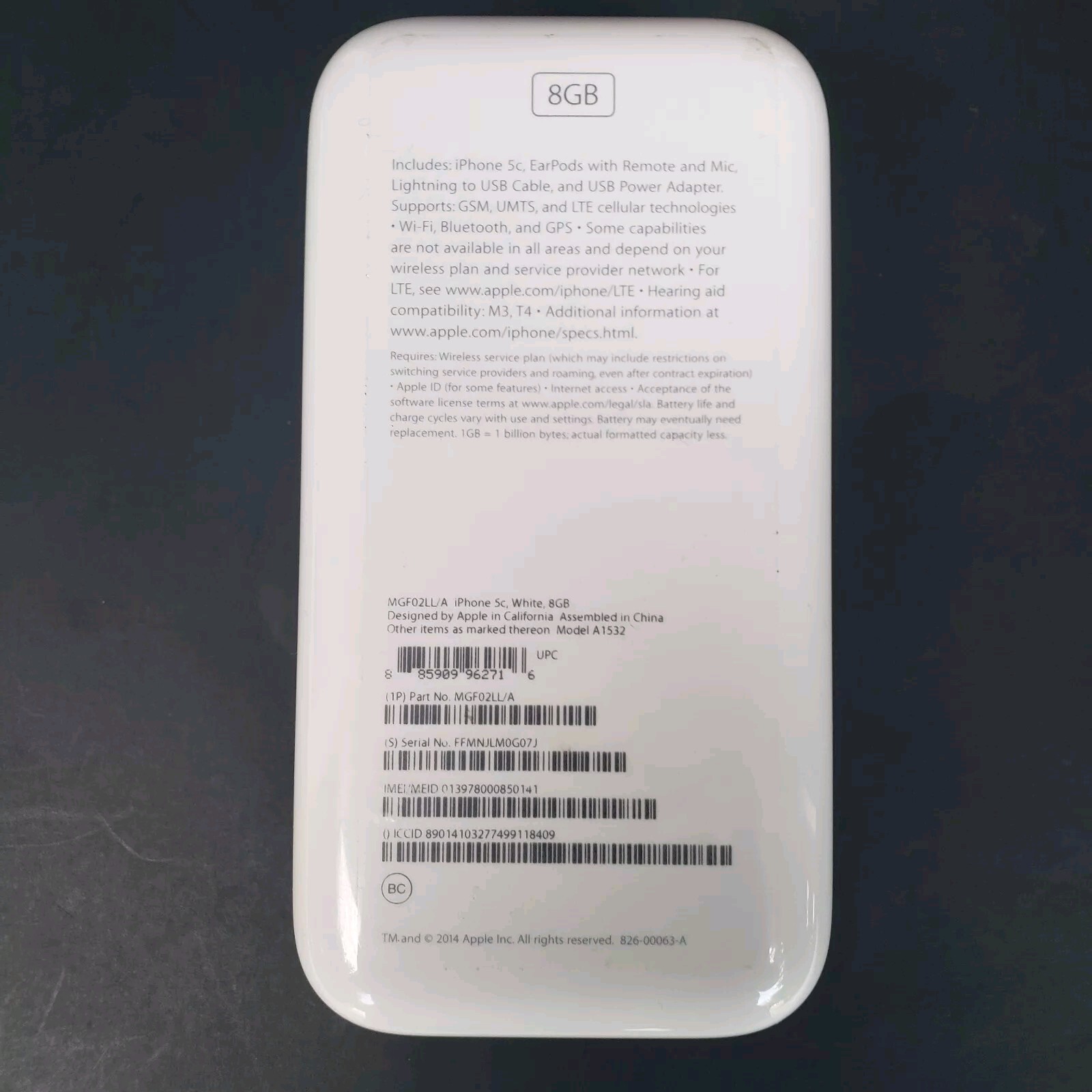 Apple iPhone 5C 8GB A1532 White Smartphone Only New In Open Original Box READ
