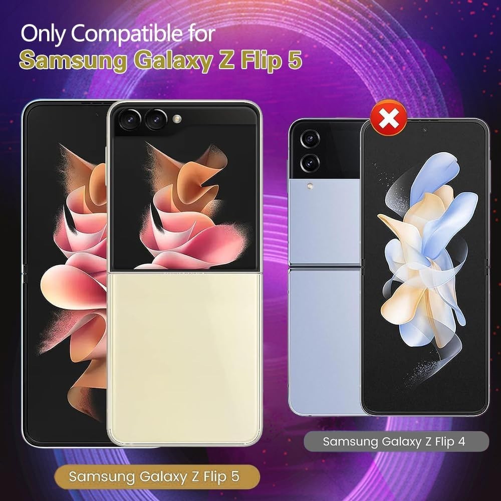 Samsung Galaxy Z Flip 5 Screen Protector Flexible Film, Tempered Glass 4 in 1