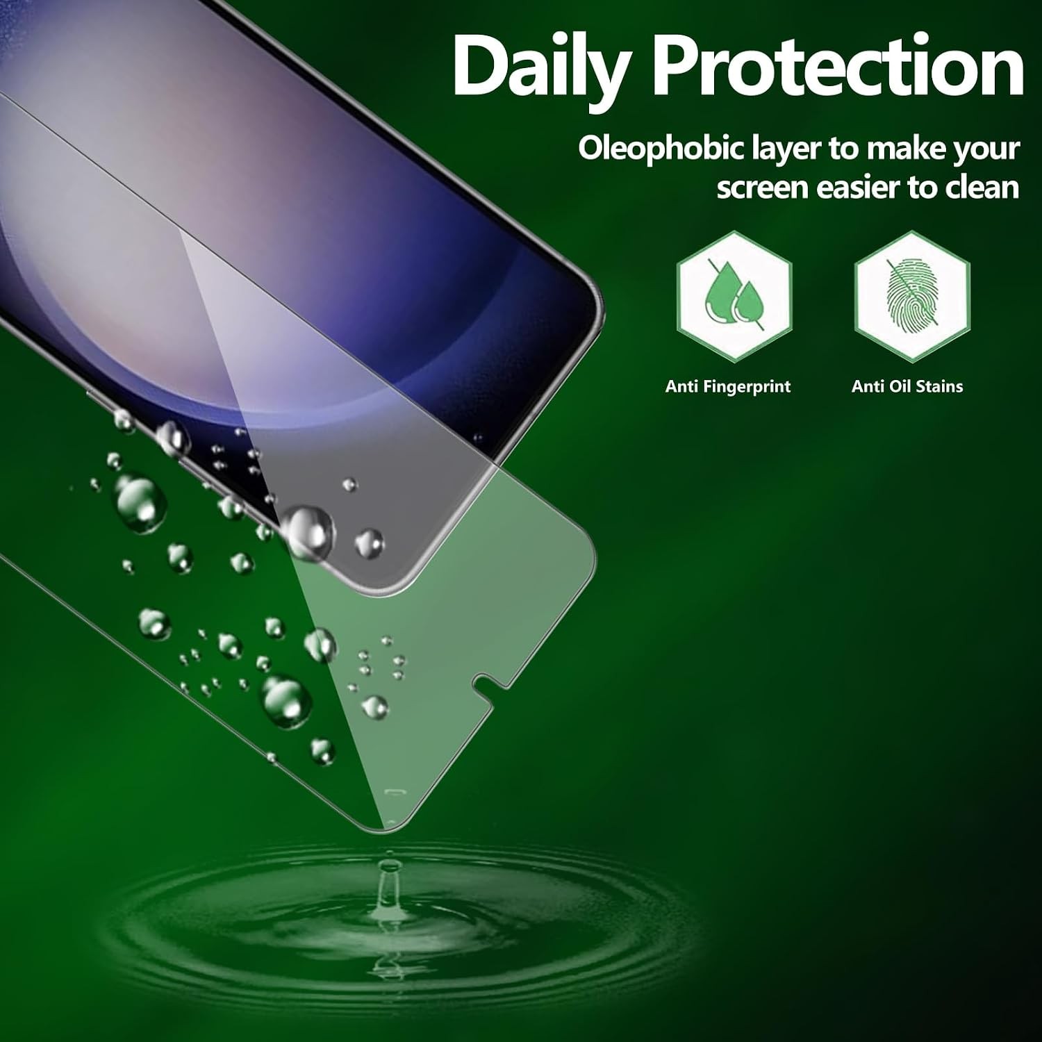 2 Pack Screen Protectors for Samsung Galaxy S23+/S23 6.1″ Tempered Glass, Case F