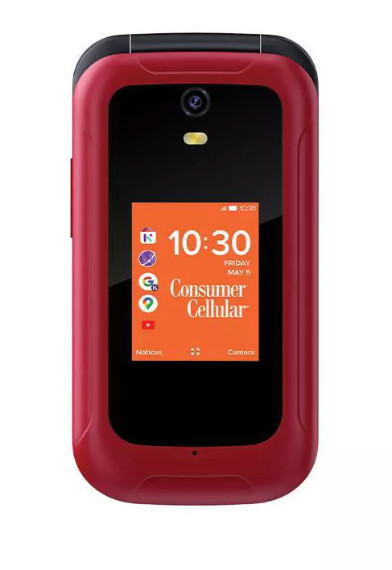 New Sealed Consumer Cellular Iris Flip Phone (8GB) 5.0MP Camera 4G LTE- Red