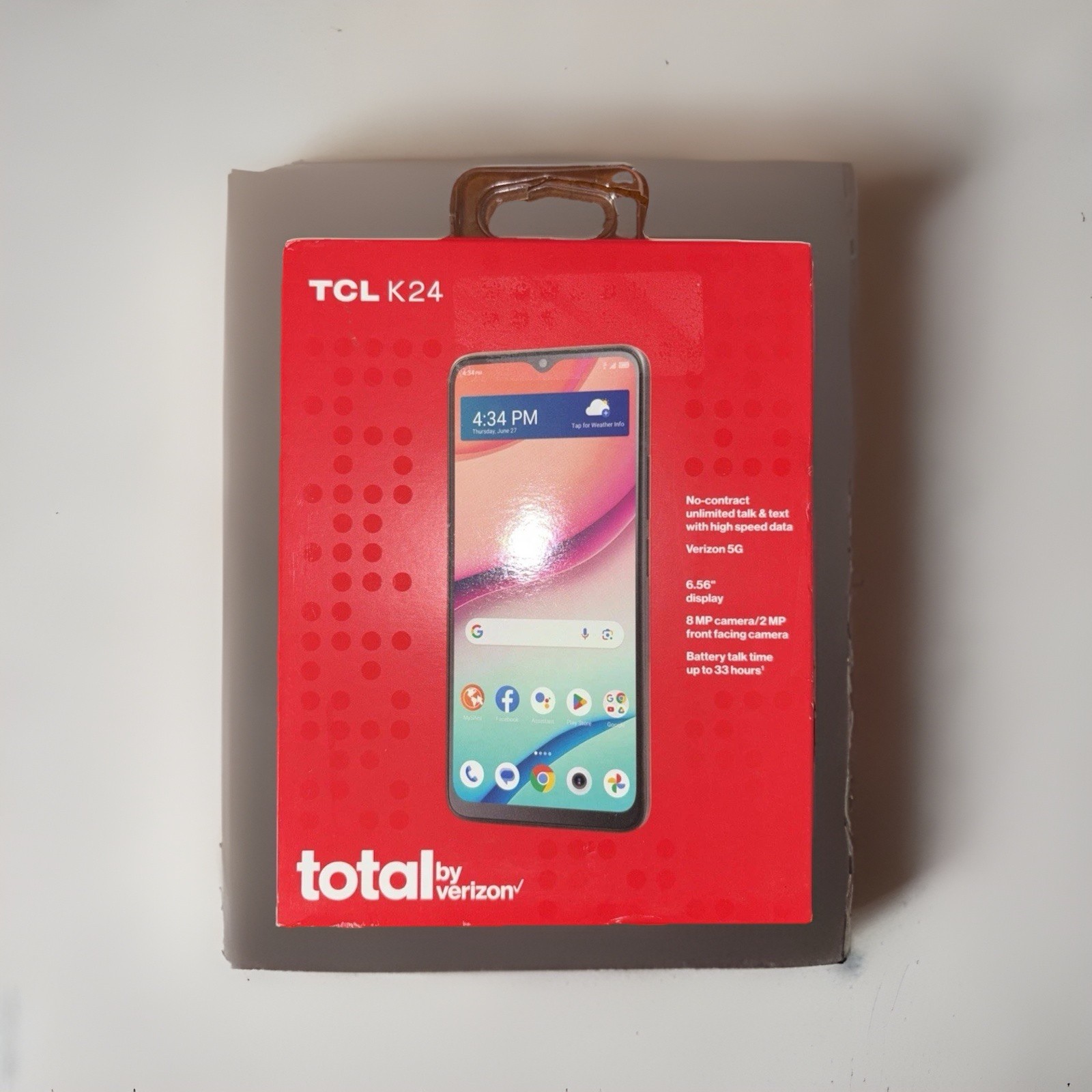 TCL K24 | Total by Verizon | 6.56 in HD Screen | 32GB 8MP 5G | Gray