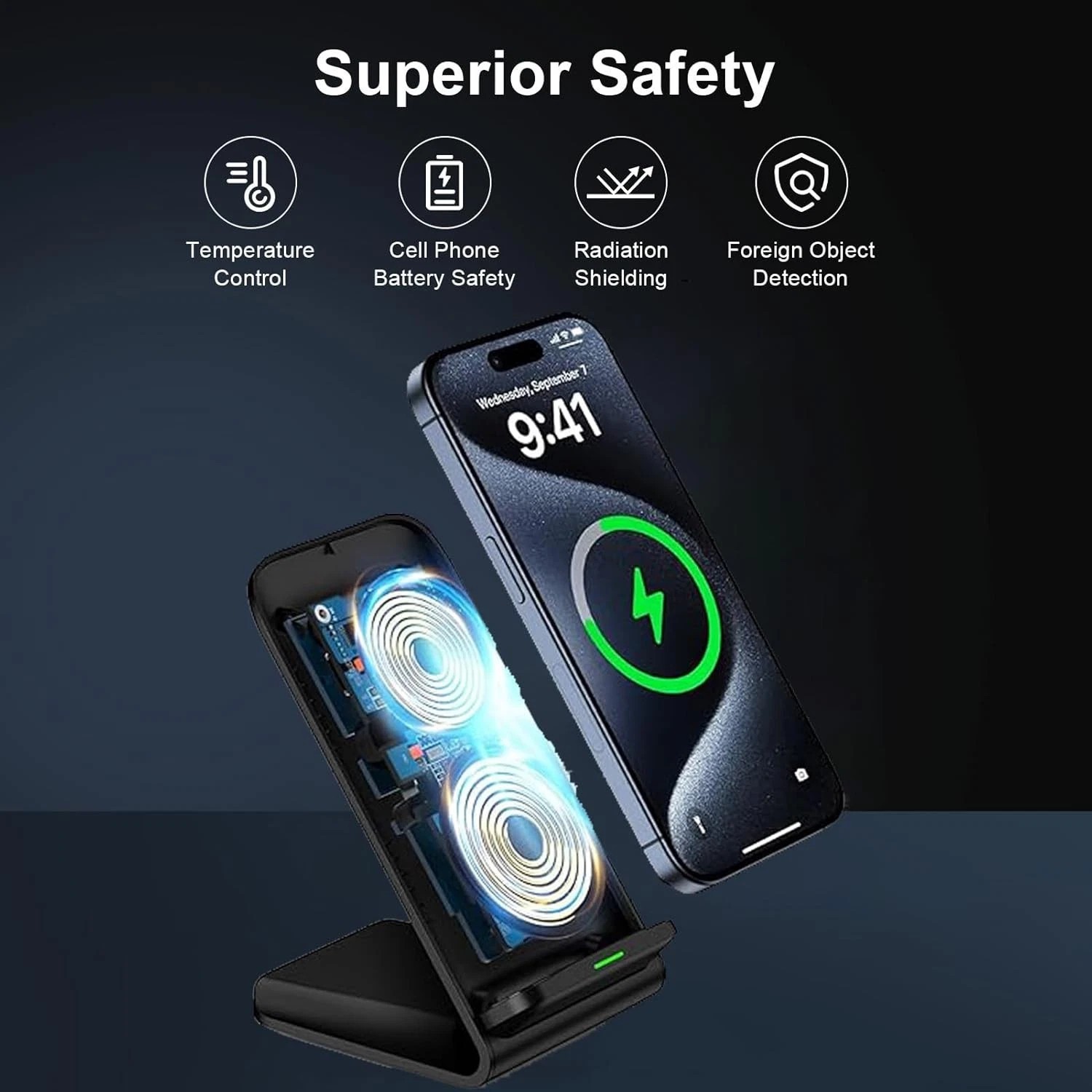Wireless Fast Charger Stand for Samsung Galaxy S25 Ultra, S25 Edge