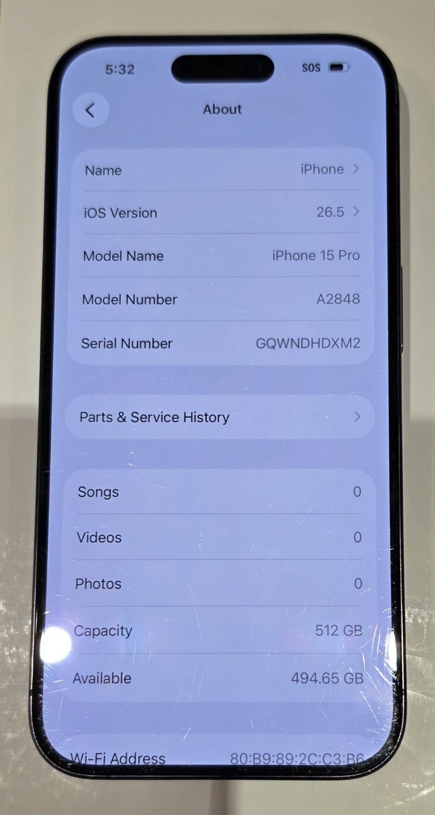 Apple Iphone 15 Pro 512GB Black Titanium Unlocked. A2848. See Pics