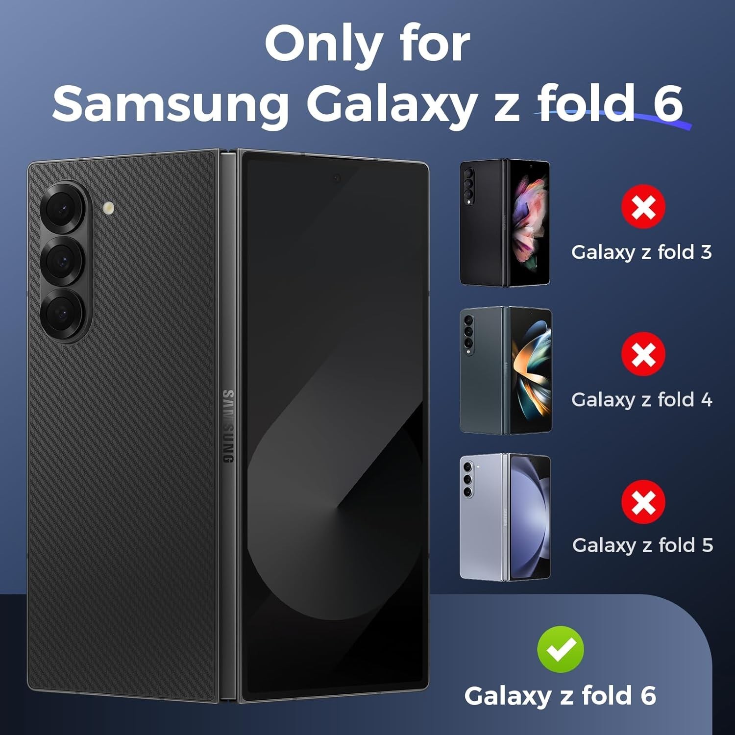 Case & Built-in Screen Protector for Samsung Galaxy Z Fold 6 Ultra-Thin Green