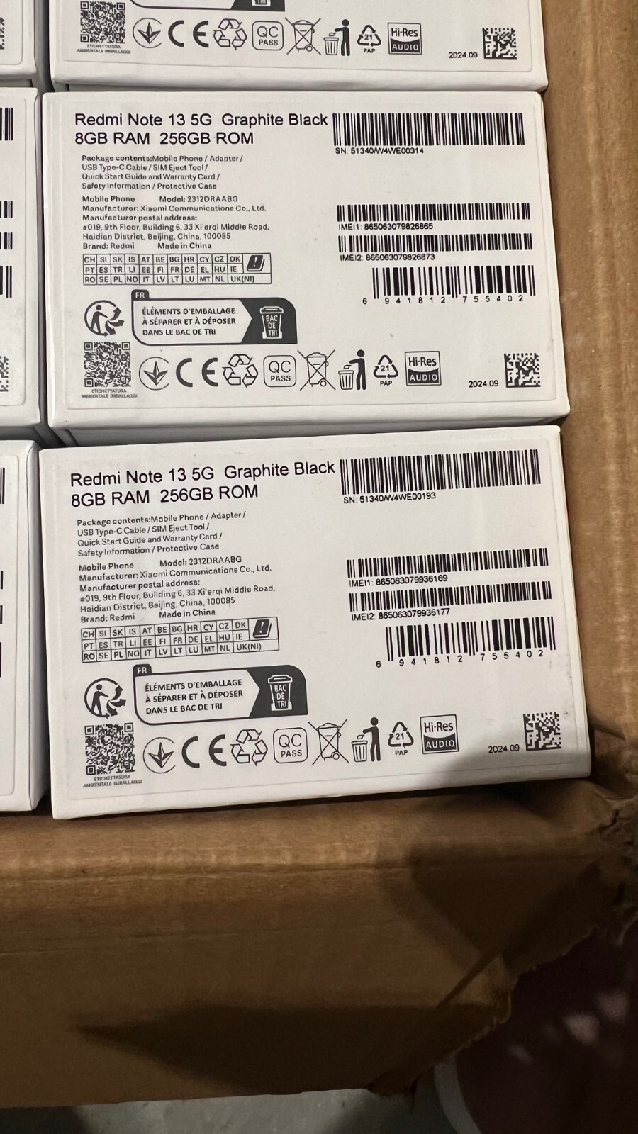 Xiaomi Redmi Note 13 5G Graphite Black – 8GB Ram – 256GB – Unlocked – NEW Global