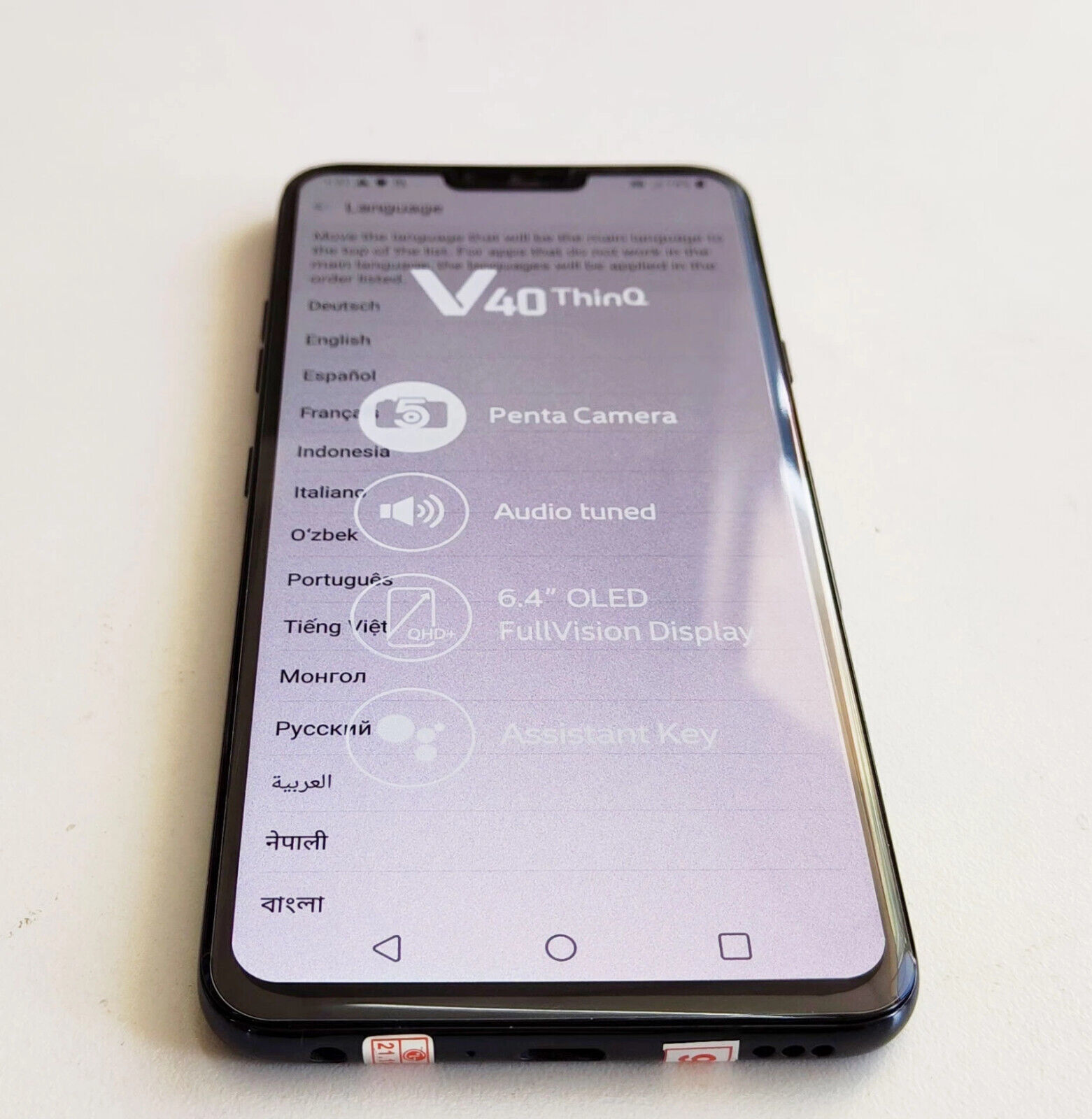 Original LG V40 ThinQ V405UA 64GB V409N V405EBW 128GB Unlocked 4G Smartphone