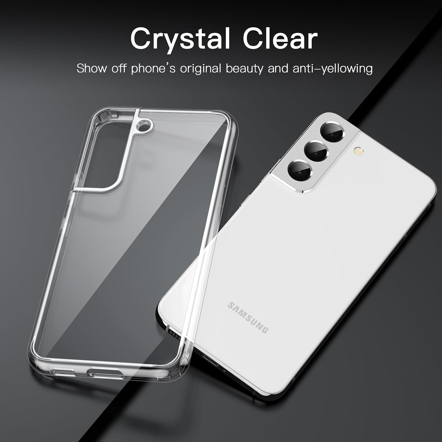 JETech Clear Case for Samsung Galaxy S22 Plus 5G 6.6-Inch, Anti-Scratch Bumper C