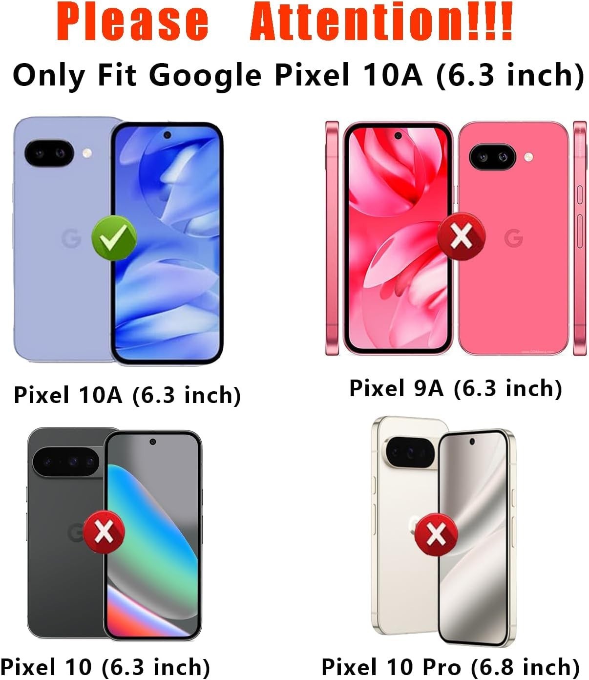 Google Pixel 10A Case, Military Grade Drop Tested with HD Screen Protector, Rugg