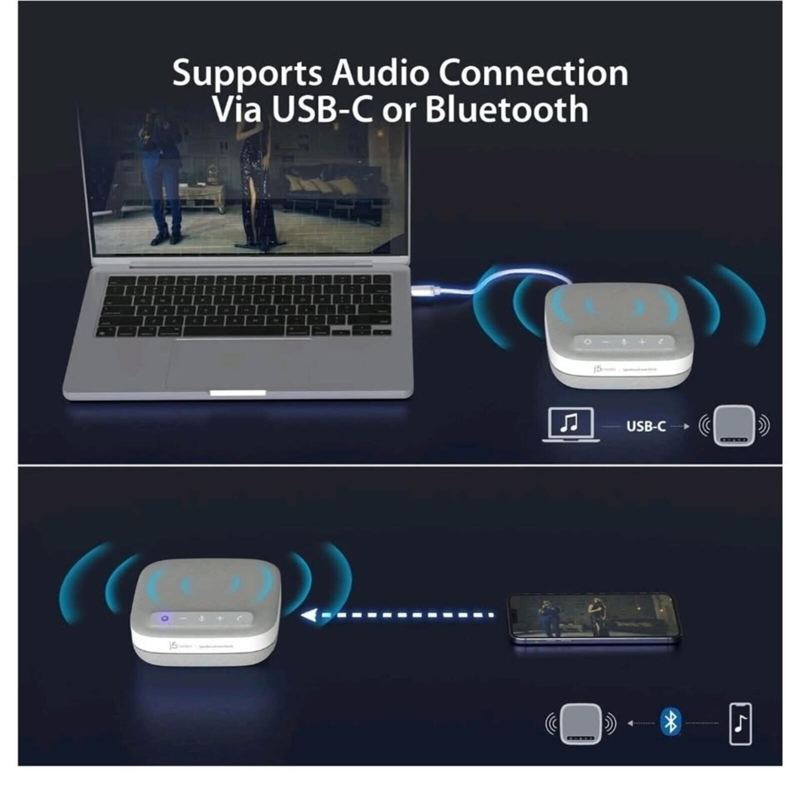 j5create – USB-C 4K Speakerphone Docking Station – Gray
