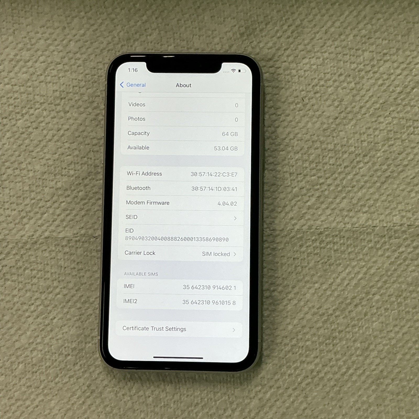 Apple iPhone XR A1984 64GB Black 6.1″ 80% batt | WIFI ONLY