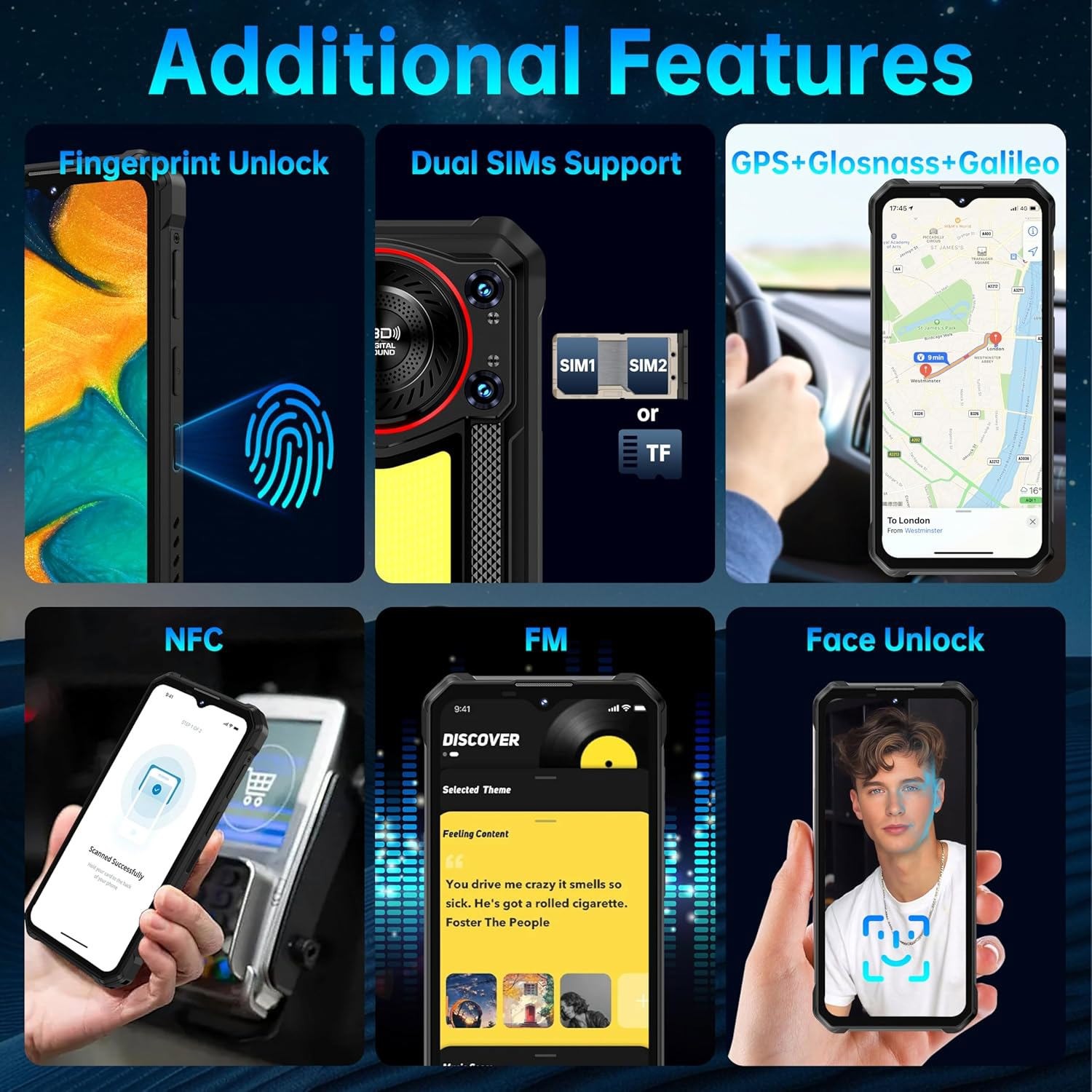 OUKITEL WP53S Rugged Smartphone 11000mAh Battery 16B+128GB 6.52″ FHD+ IP68/IP69K
