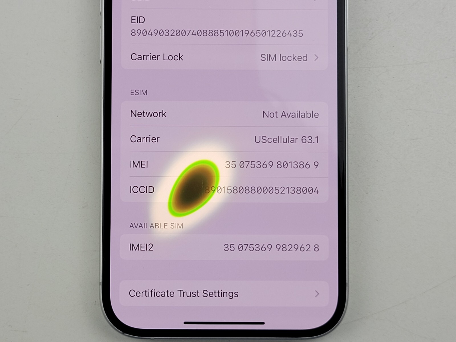 Apple iPhone 16 (A3081) 128GB (U.S. Cellular) – *DISPLAY BURN MARK* – Clean IMEI