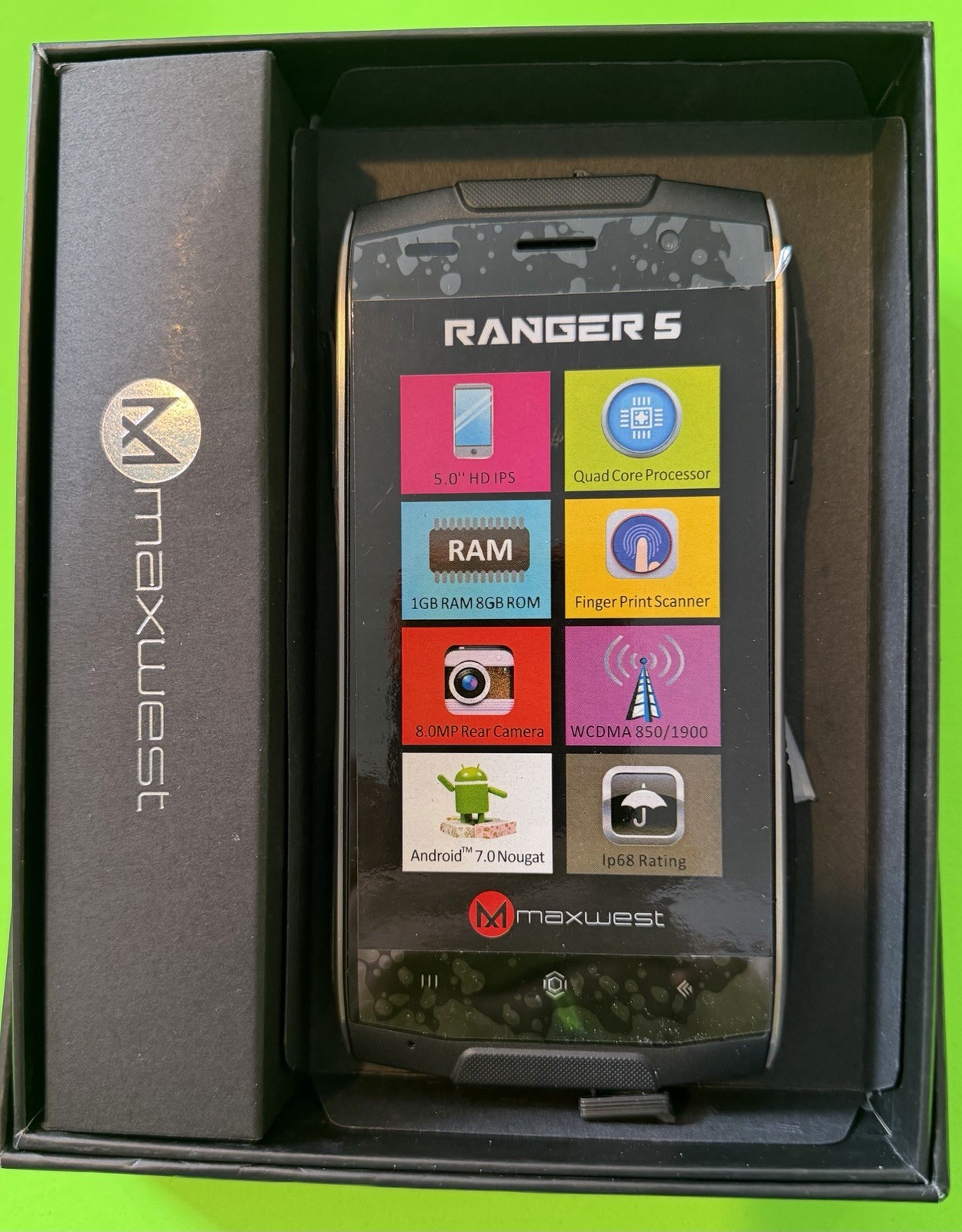 Maxwest Ranger 5 Black Cell Phone Android Cell Phone Dual Sim