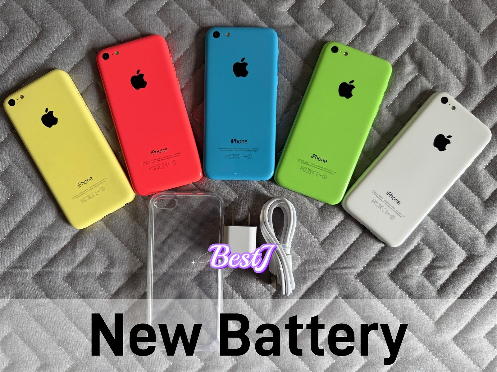 Apple iPhone 5C Unlocked New Battery 8/16/32GB BLUE/PINK/WHITE/Charge Cord #Best