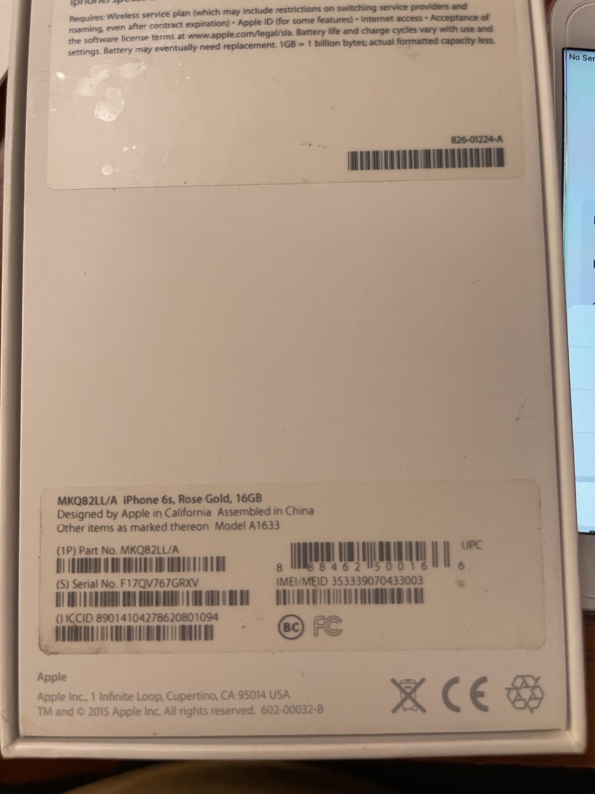 Apple iPhone 6s – 16GB – Rose Gold (AT&T) A1633 (CDMA + GSM)