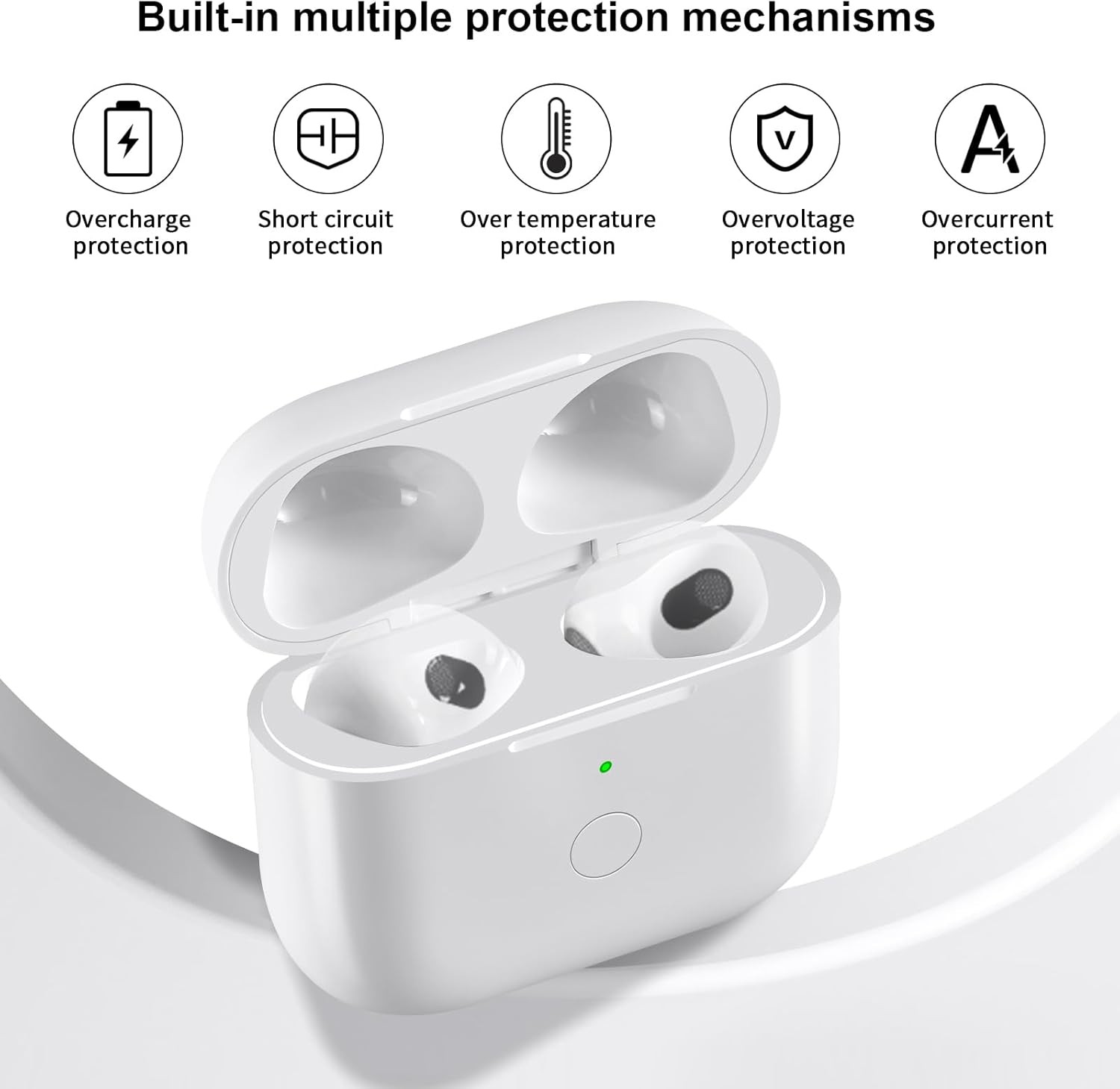 Wireless Charging Case Replacement for AirPod 4 with USB-C Charging and Sync