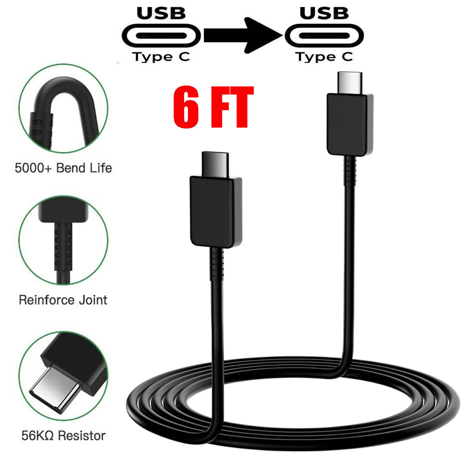 45W USB-C Super Fast Wall Charger & 6FT Cable For Samsung Galaxy S20 S21 S22 S23